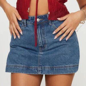 Princess Polly - Gazelle denim skort mid wash lower impact
